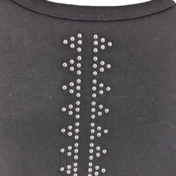 Urban Savage Studded Crop Tee Tank Top NEW Womens Large Black Workout Athletic - Picture 6 of 13